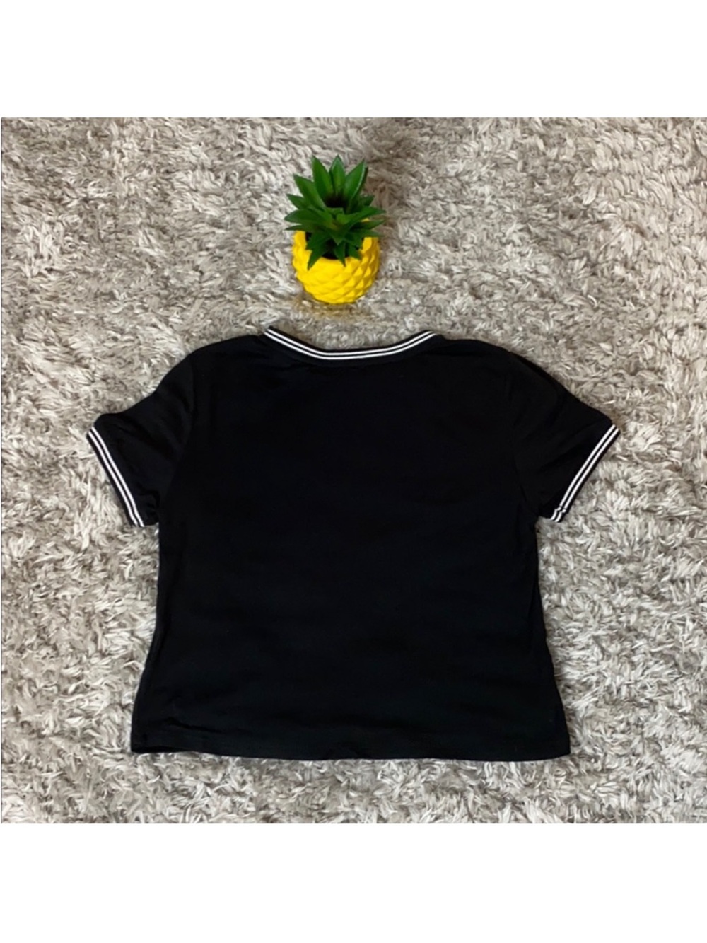Black Cropped Ringer Tee - Picture 7 of 7